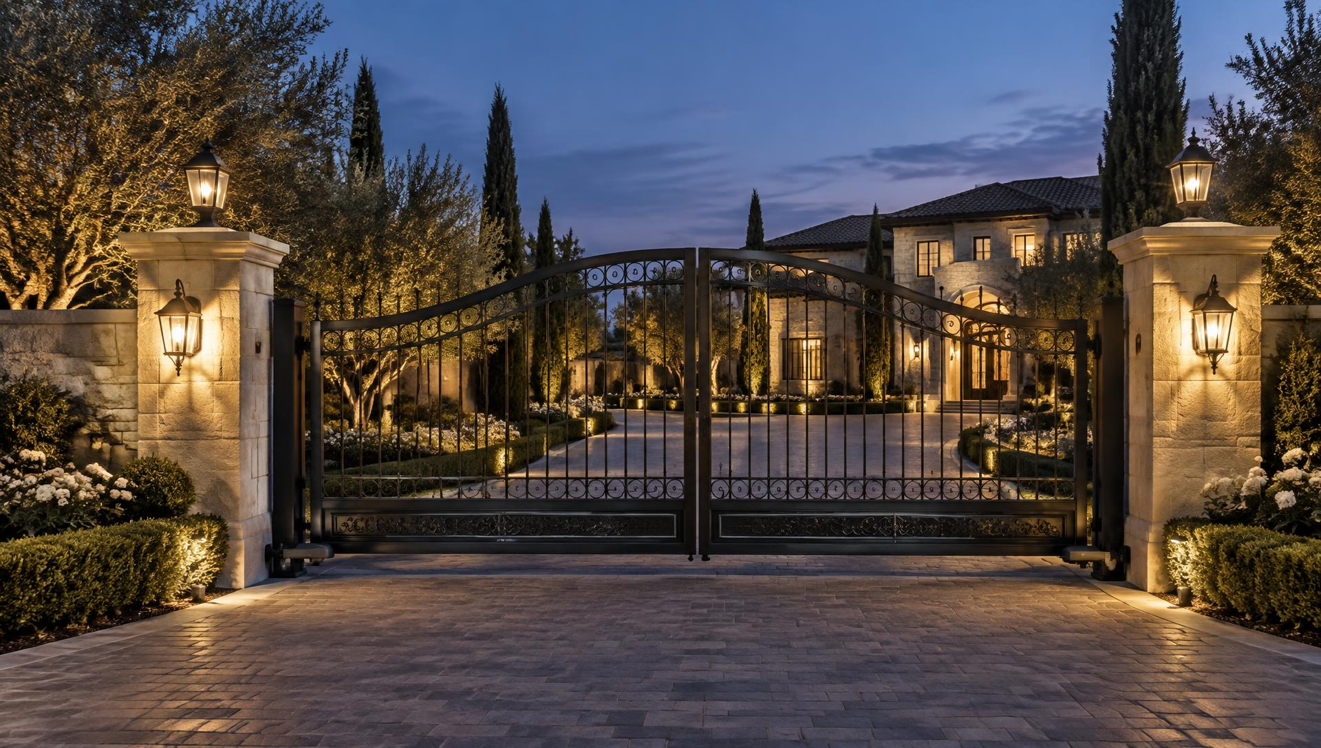 Ornamental automated gate at a residential estate